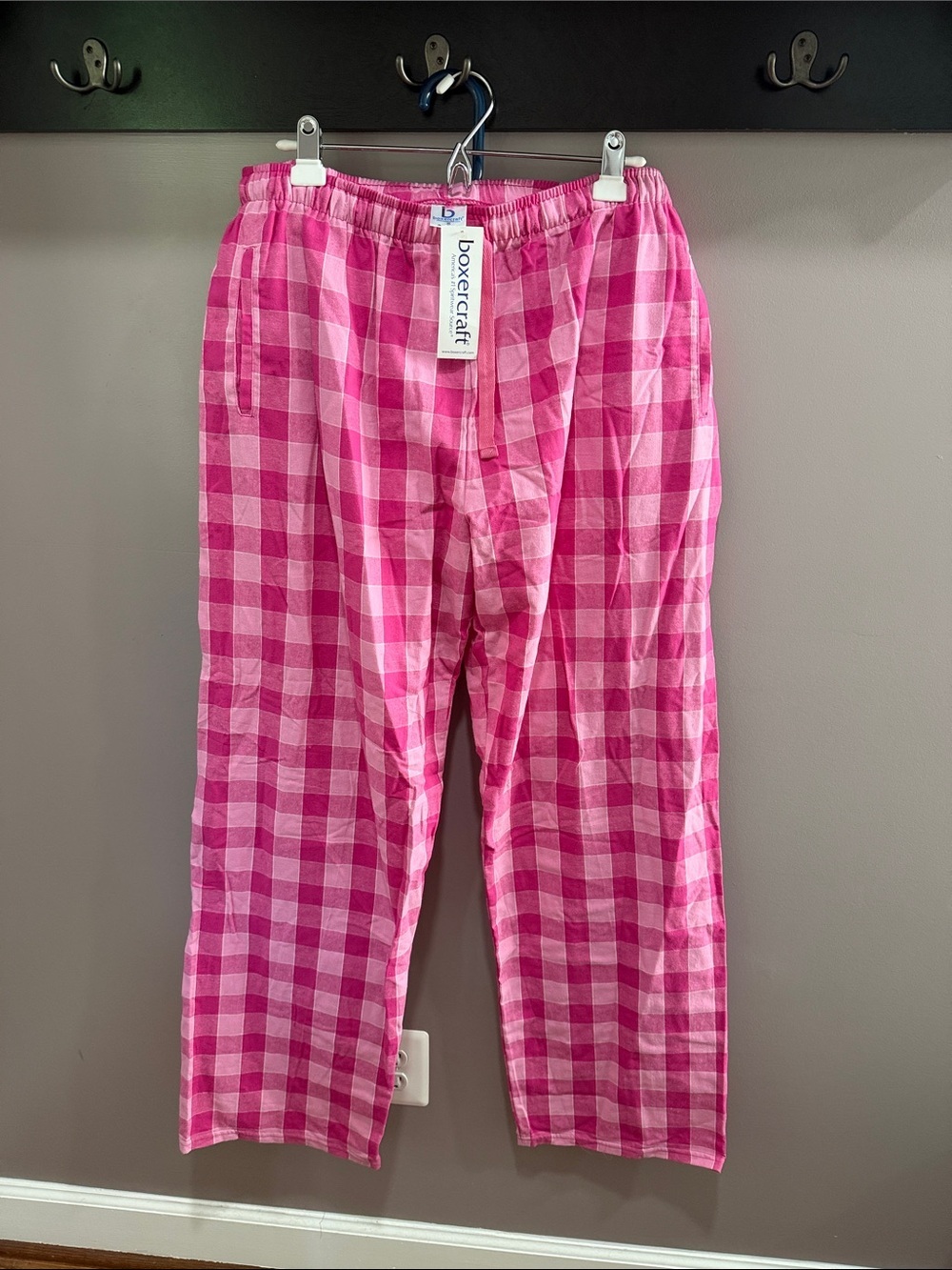 New Boxercraft Hot Pink Gingham Lounge Pants 2X